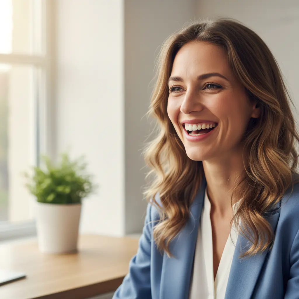 Happy client smiling